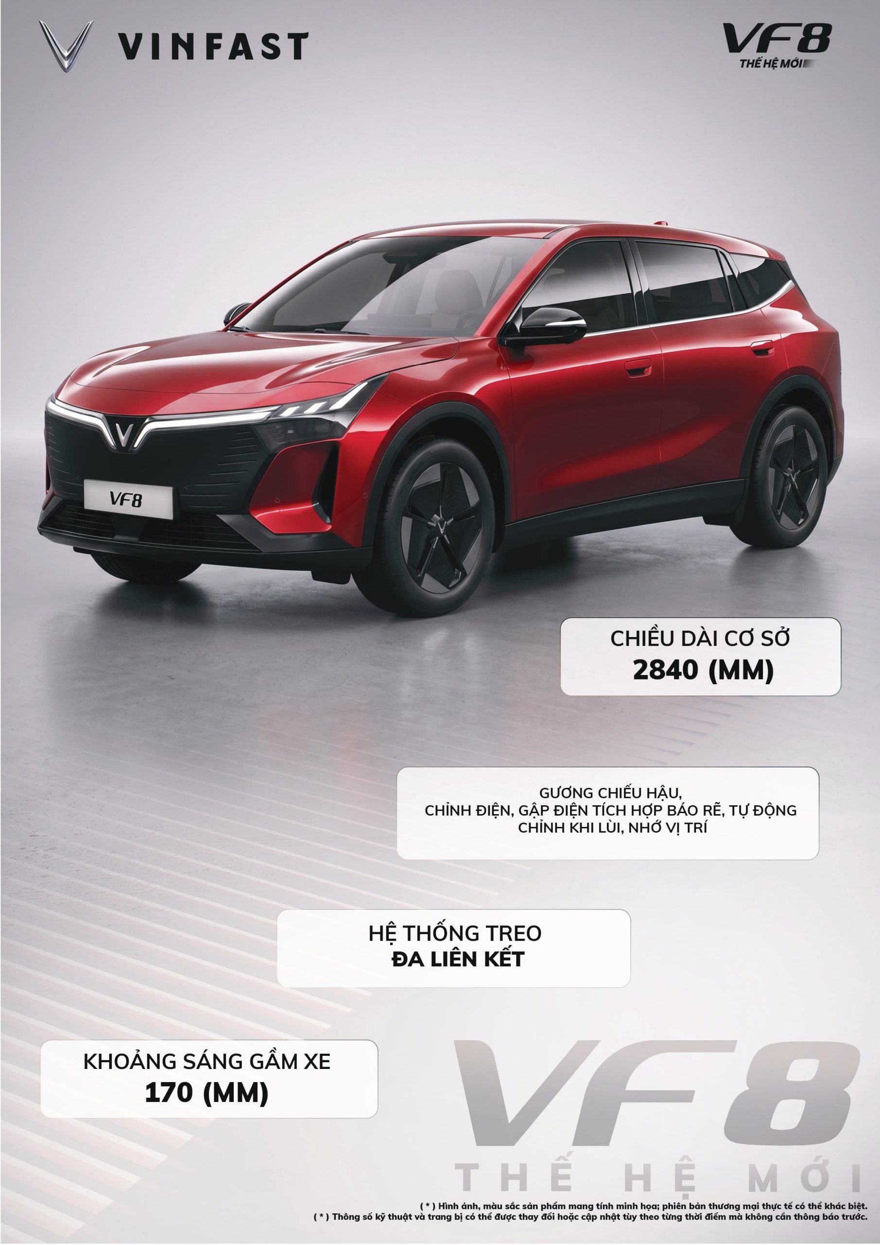 kích thước xe vinfast vf8 mới 2026