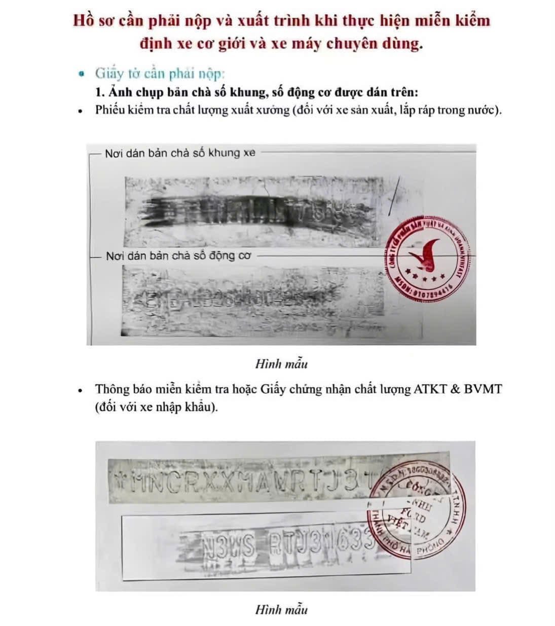 hồ sơ đăng kiểm xe ô tô bắt đầu 1-7-2026