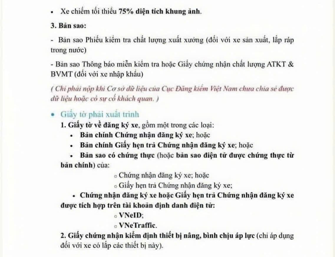quy trình đăng kiểm xe ô tô bắt đầu 1-7-2026