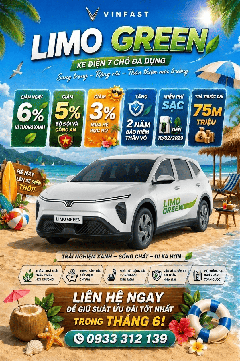 Ưu Đãi Đặc Biệt Khi Mua VF Limo Green